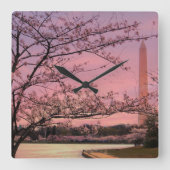 ワシントンモニュメントさくらんぼブロッサムフェスティバル スクエア壁時計 (正面)