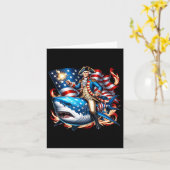 ワシントンライディングおもしろいシャーク7月4日アメリカのフロリダ カード (黄色い花)