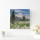 ワシントンレイニエ山国立公園1 スクエア壁時計 (ホーム)