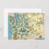 ワシントンヴィンテージの地図 ポストカード (正面/裏面)