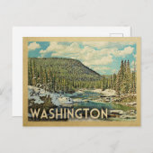 ワシントンヴィンテージトラベルスノーウィー自然 ポストカード (正面/裏面)