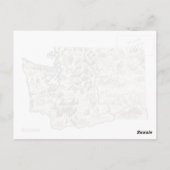 ワシントンヴィンテージ写真地図アンティーク州図 ポストカード (裏面)