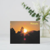 ワシントン上空の明るい夕日 ポストカード (スタンド正面)