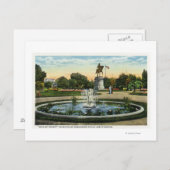 ワシントン像の霧の噴水のメイド ポストカード (正面/裏面)