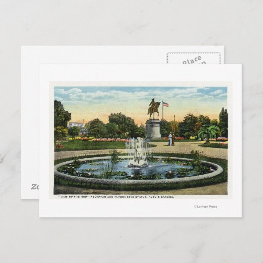 ワシントン像の霧の噴水のメイド ポストカード (正面/裏面)