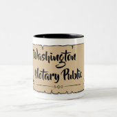 ワシントン公証人公式スクロール羽毛クイル ツートーンマグカップ (中央)