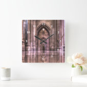 ワシントン国家大聖堂の反射 スクエア壁時計 (ホーム)