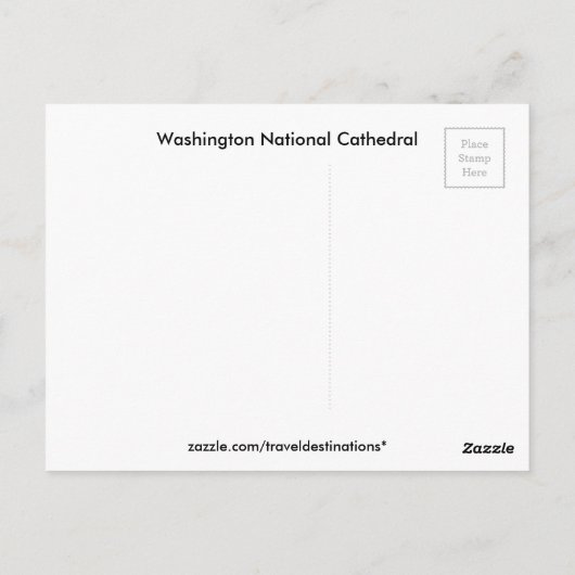 ワシントン国立大聖堂の門を通って ポストカード (裏面)