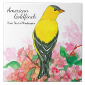 ワシントン土産アメリカンゴールドフィンチイエロー タイル (正面)