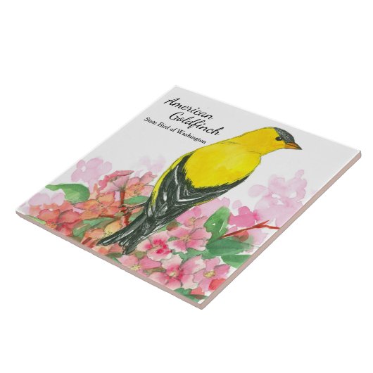 ワシントン土産アメリカンゴールドフィンチイエロー タイル (側面)