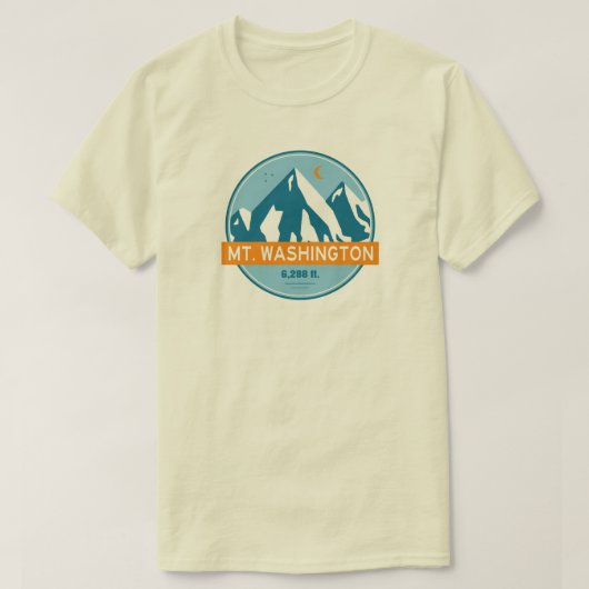 ワシントン山+ニューハンプシャー州+星+月 Tシャツ (デザイン正面)