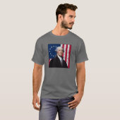 ワシントン州および米国旗 Tシャツ (正面フル)