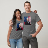 ワシントン州および米国旗 Tシャツ (ユニセックス)
