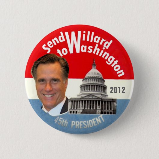 ワシントン州にWillardを差し向けて下さい 缶バッジ (正面)