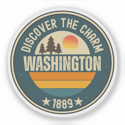 ワシントン州のお土産 - Love Washington シール (正面)