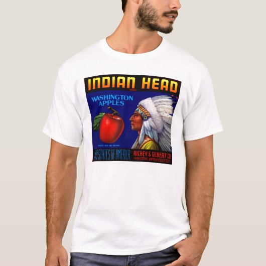 ワシントン州のインドのヘッドりんご Tシャツ (正面)