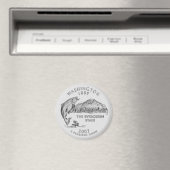 ワシントン州のクォーターコイン グレー マグネット (インサイチュ (食洗機))