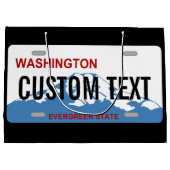 ワシントン州のナンバープレートのカスタムのgiftbag ラージペーパーバッグ (裏面)