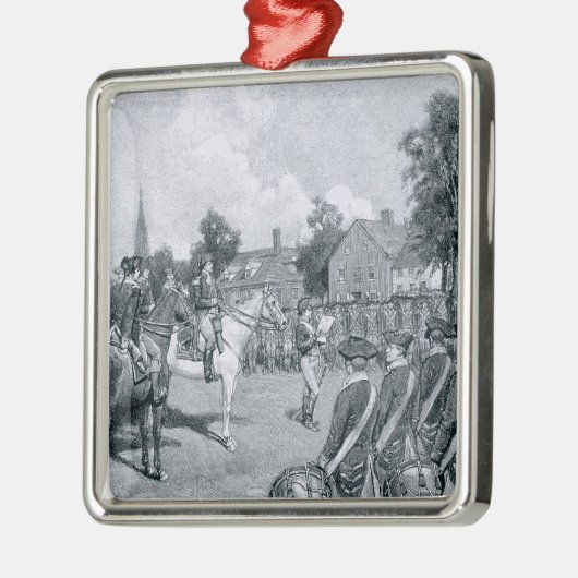 ワシントン州の前の宣言を読むこと メタルオーナメント (左)