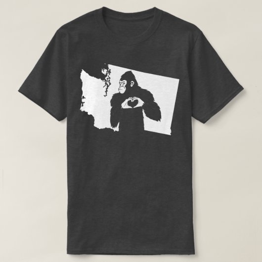 ワシントン州の地図 Tシャツ (デザイン正面)