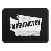 ワシントン州の家のヴィンテージの地図のシルエットの白