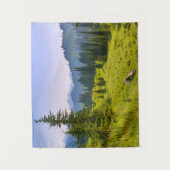 ワシントン州の山と森の風景 タペストリー (正面)