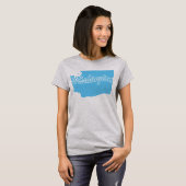 ワシントン州の形Tシャツ Tシャツ (正面フル)