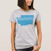 ワシントン州の形Tシャツ Tシャツ (正面)
