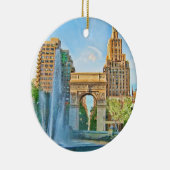 ワシントン州の正方形公園、NYC セラミックオーナメント (右)