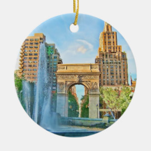 ワシントン州の正方形公園、NYC セラミックオーナメント