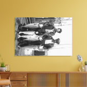 ワシントン州の波止場で漁師とサケ キャンバスプリント (インサイチュ (リビング))