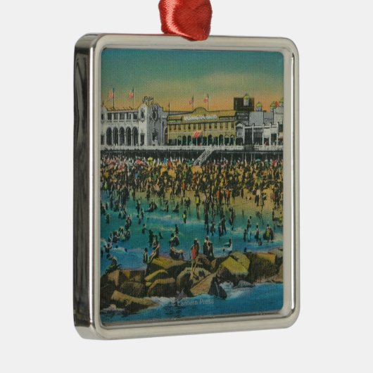 ワシントン州の浴室の泳ぐ人の眺め メタルオーナメント (右)