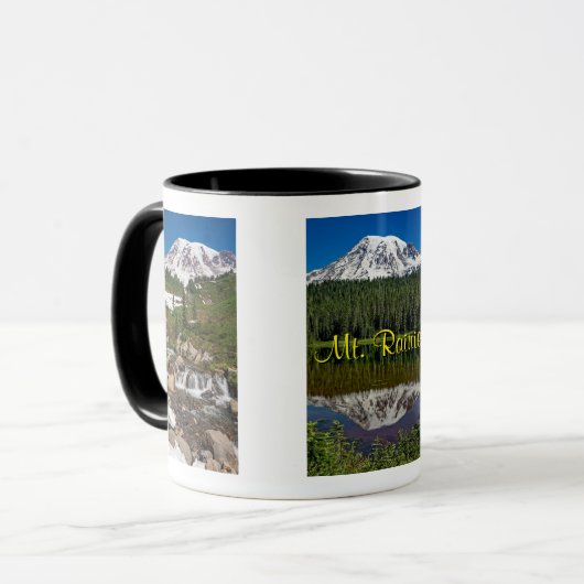 ワシントン州の美しいレーニア山のお土産 マグカップ (正面左)