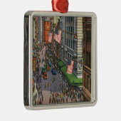 ワシントン州の通りの夏期の群集 メタルオーナメント (右)