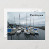 ワシントン州の郵便はがきのボート ポストカード (正面/裏面)