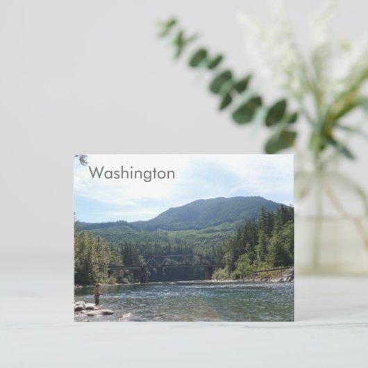 ワシントン州の郵便はがきの川 ポストカード (スタンド正面)