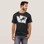 ワシントン州の馬の背部乗馬のワイシャツの馬の跳躍 Tシャツ (正面フル)