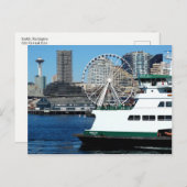 ワシントン州はがき – シアトルとフェリー ポストカード (正面/裏面)