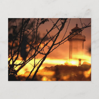 ワシントン州はがき – ライトハウスアットサンセット ポストカード