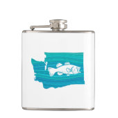 ワシントン州ウェーブ魚釣り フラスク (正面)