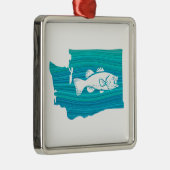 ワシントン州ウェーブ魚釣り メタルオーナメント (右)