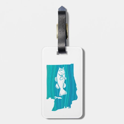 ワシントン州ウェーブ魚釣り ラゲッジタグ (裏面縦)