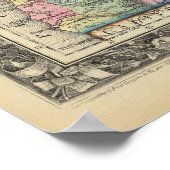 ワシントン州オレゴンの地図 ポスター (角)