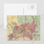 ワシントン州コロンビア地区の地図 ポストカード (正面/裏面)