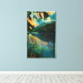 ワシントン州サザーランド湖ニューポートアンジェルス キャンバスプリント (インサイチュ (ウッドフロア))