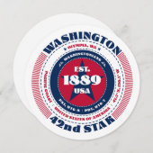 ワシントン州サーキュラータイポグラフィフラットカード (正面/裏面)