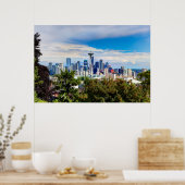 ワシントン州シアトルからこんにちは。ダウンタウンビュー ポスター (キッチン)