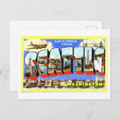 ワシントン州シアトルからのヴィンテージの挨拶 ポストカード (正面/裏面)