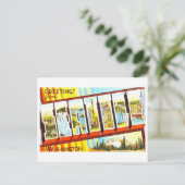 ワシントン州シアトルからのヴィンテージの挨拶 ポストカード (スタンド正面)