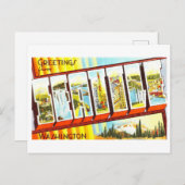 ワシントン州シアトルからのヴィンテージの挨拶 ポストカード (正面/裏面)